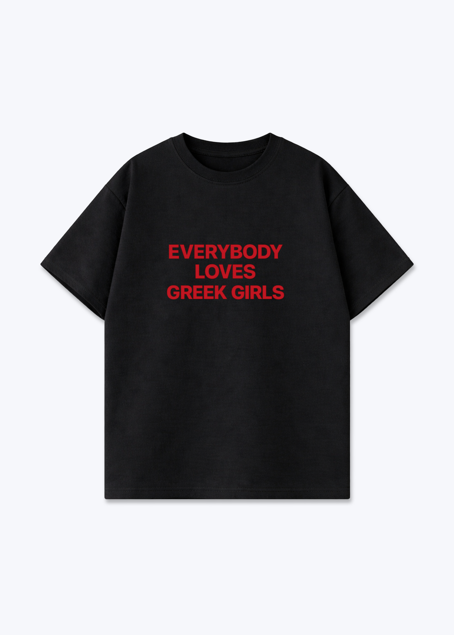 GREEK GIRLS OVERSIZED SHIRT - Black Front (Designed)