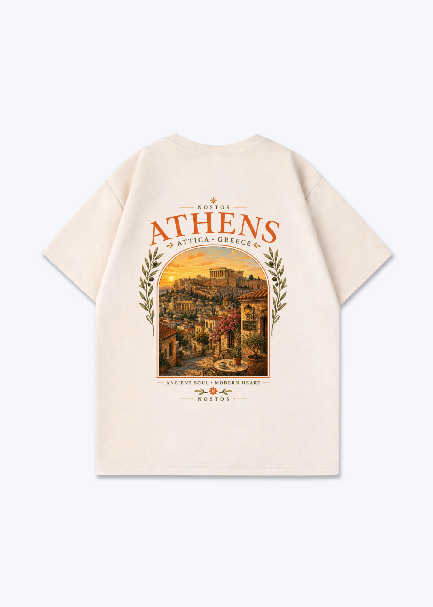 ATHENS OVERSIZED SHIRT - Beige Back (Designed)