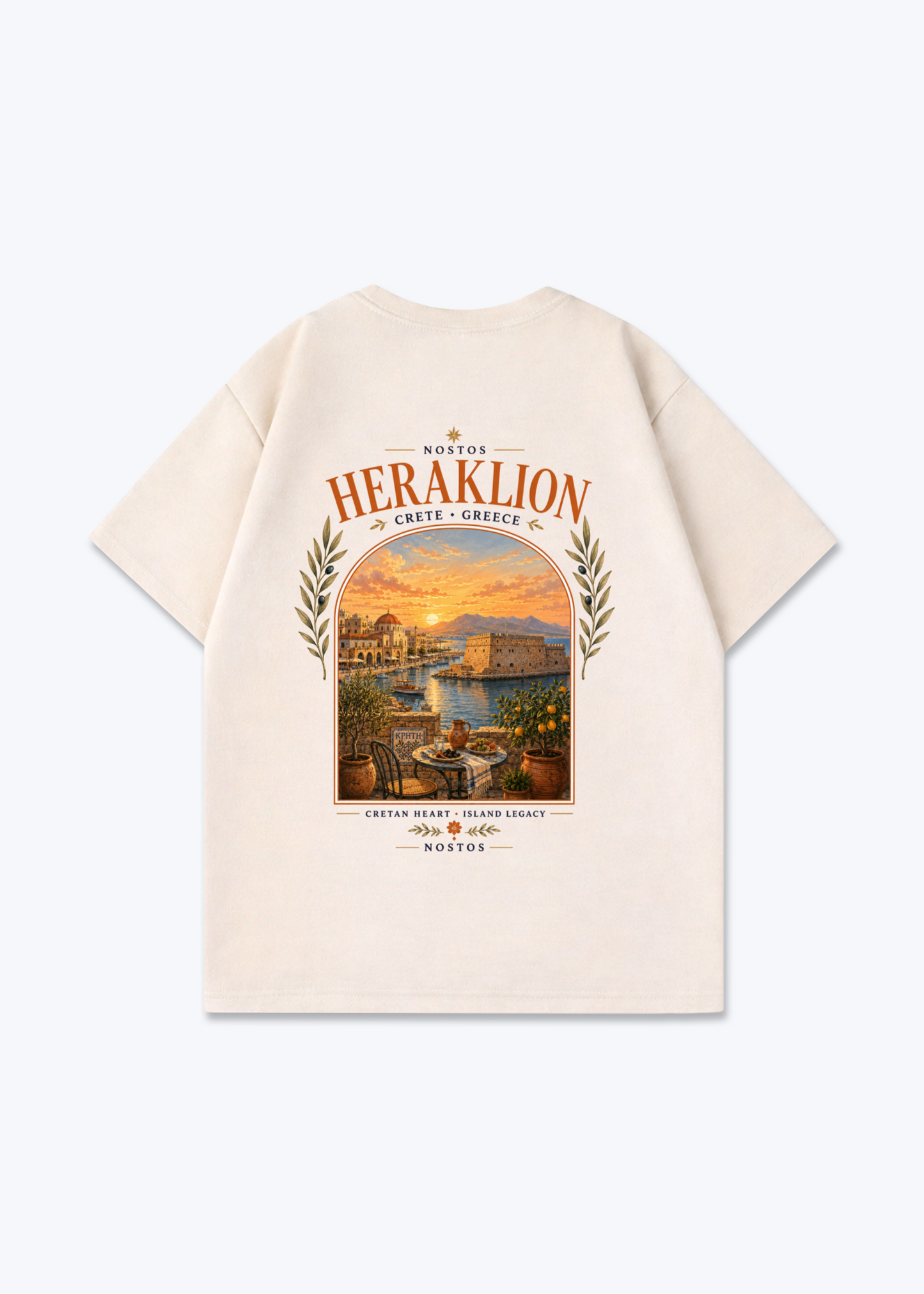HERAKLION OVERSIZED SHIRT - Beige Back (Designed)
