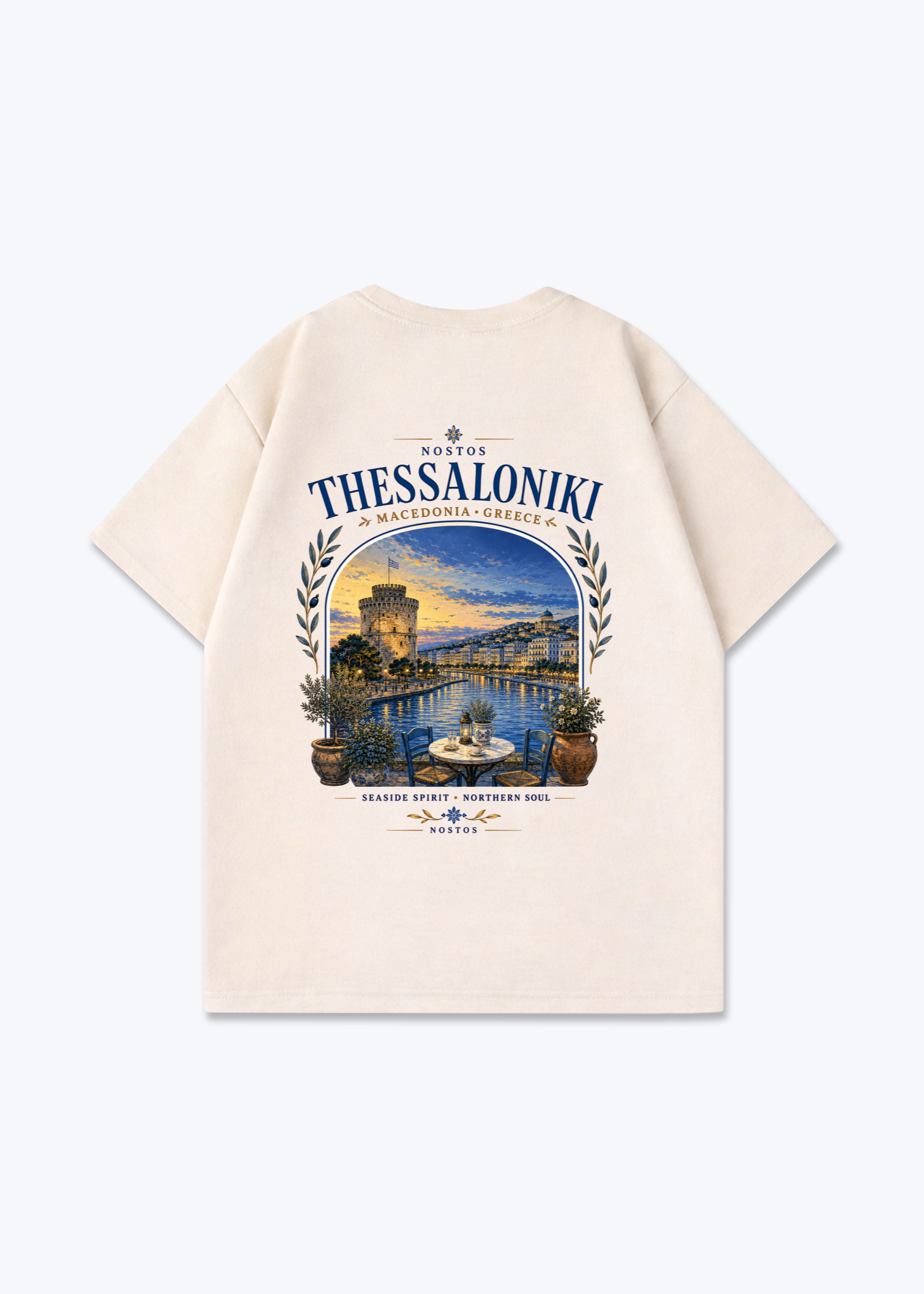 THESSALONIKI OVERSIZED SHIRT - Beige Back (Designed)