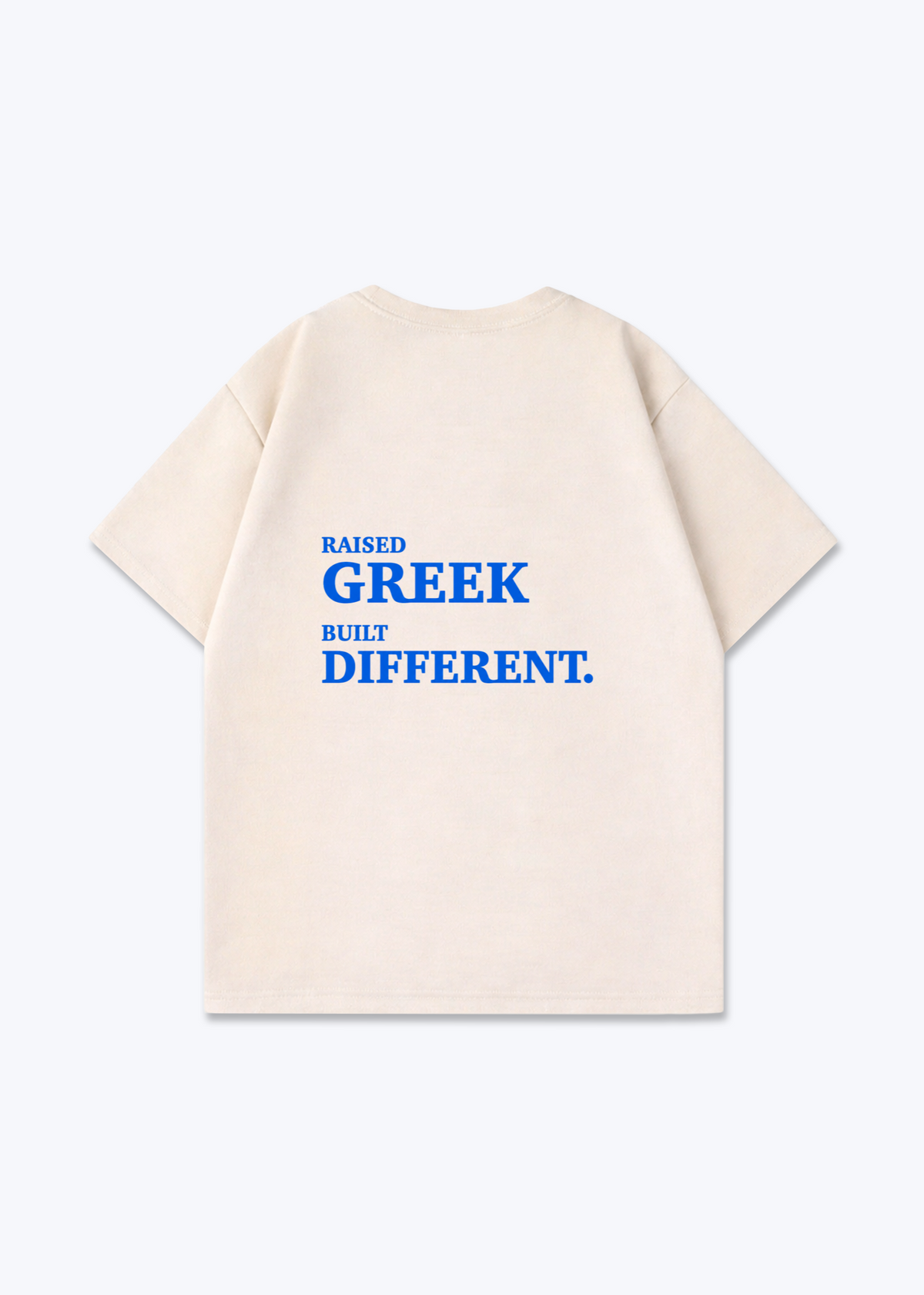 RAISED GREEK OVERSIZED SHIRT - Beige Back (Designed)