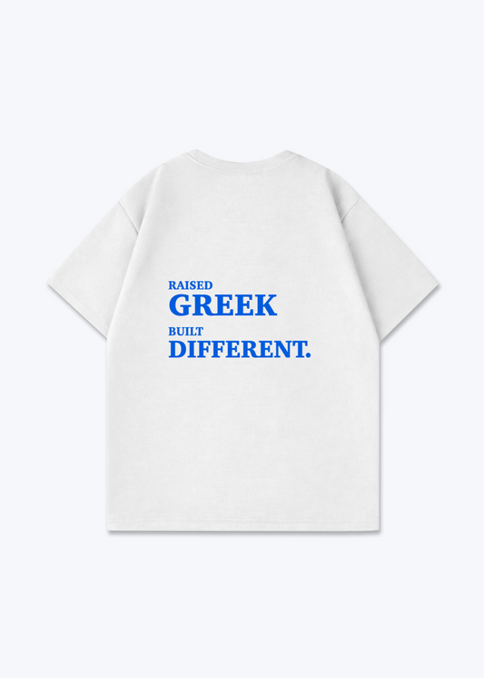 RAISED GREEK OVERSIZED SHIRT - White Back (Designed)