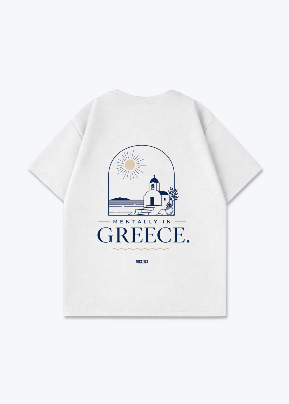 MENTALLY IN GREECE OVERSIZED SHIRT - White Back (Designed)