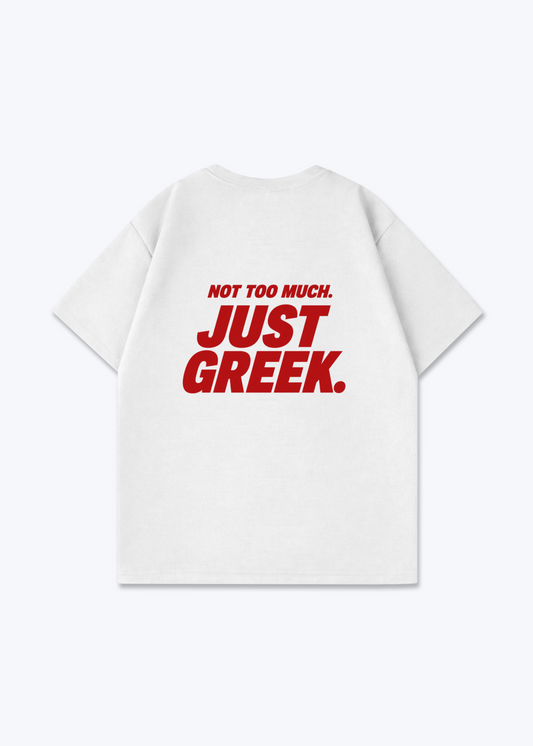 JUST GREEK OVERSIZED SHIRT - White Back (Designed)