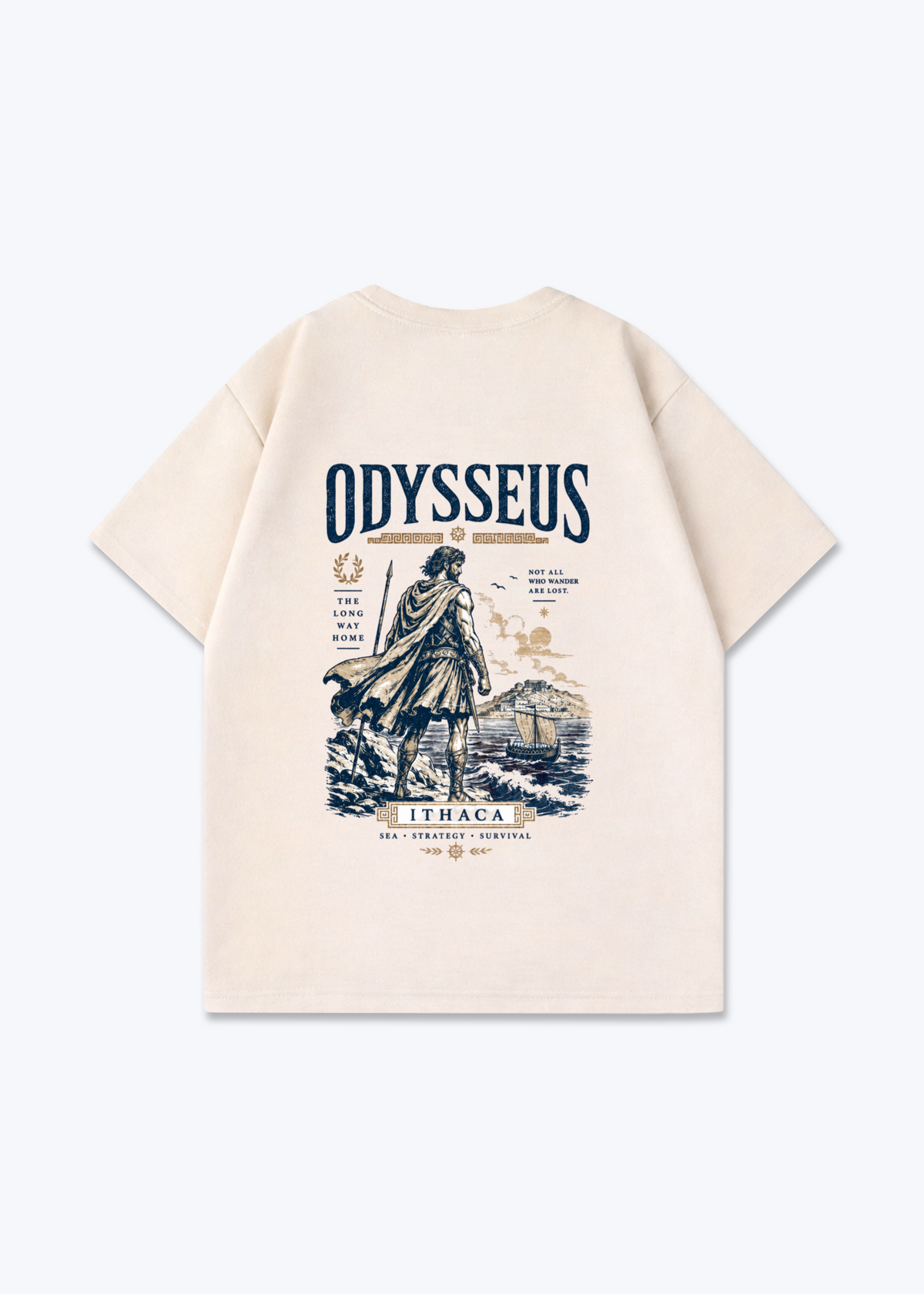 ODYSSEUS OVERSIZED SHIRT - Beige Back (Designed)