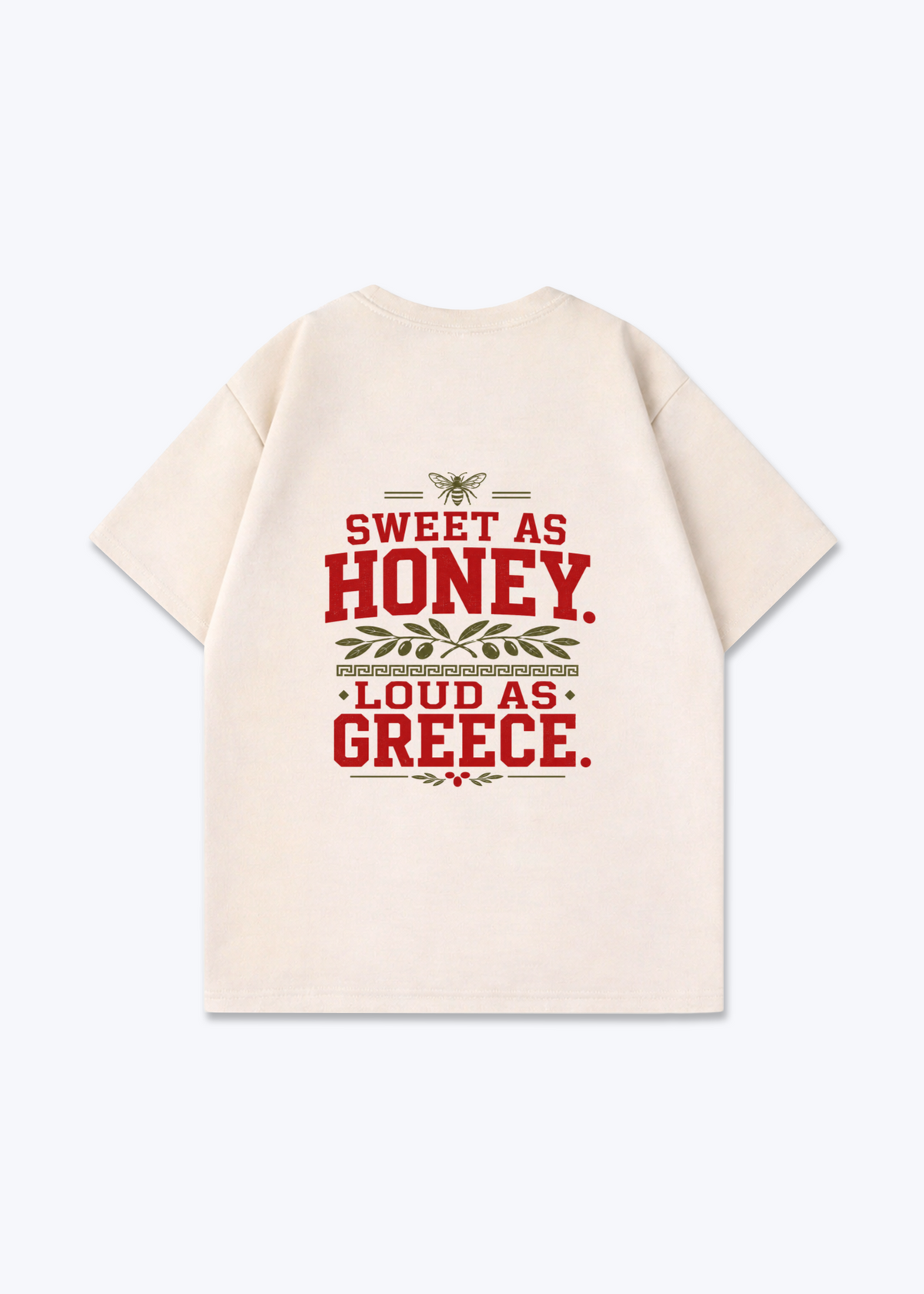 SWEET AS HONEY OVERSIZED SHIRT - Beige Back (Designed)