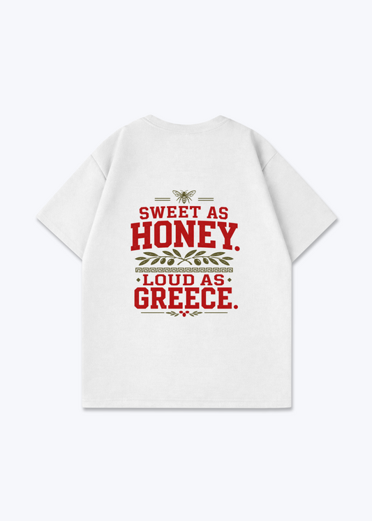 SWEET AS HONEY OVERSIZED SHIRT - White Back (Designed)