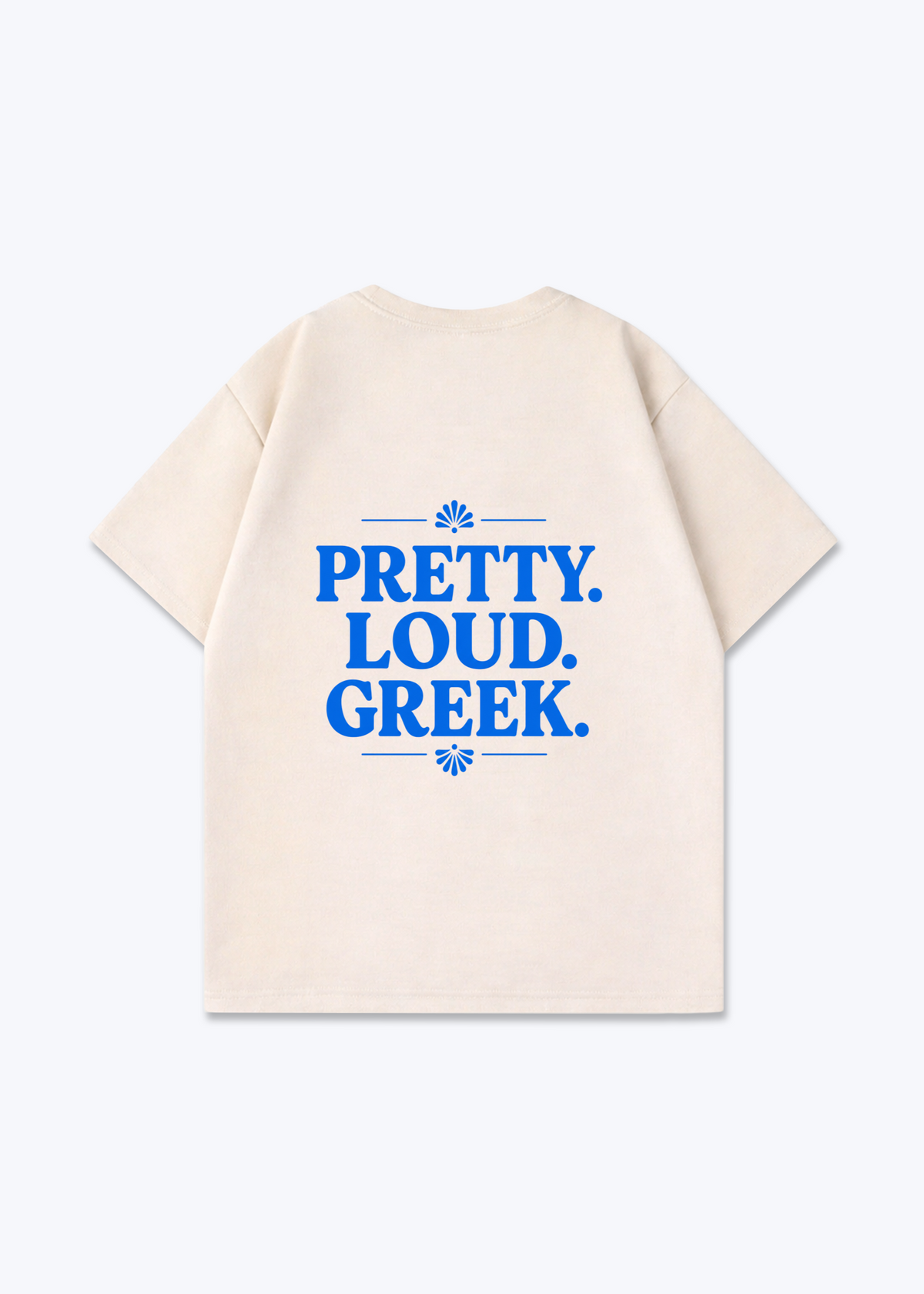 PRETTY LOUD GREEK OVERSIZED SHIRT - Beige Back (Designed)