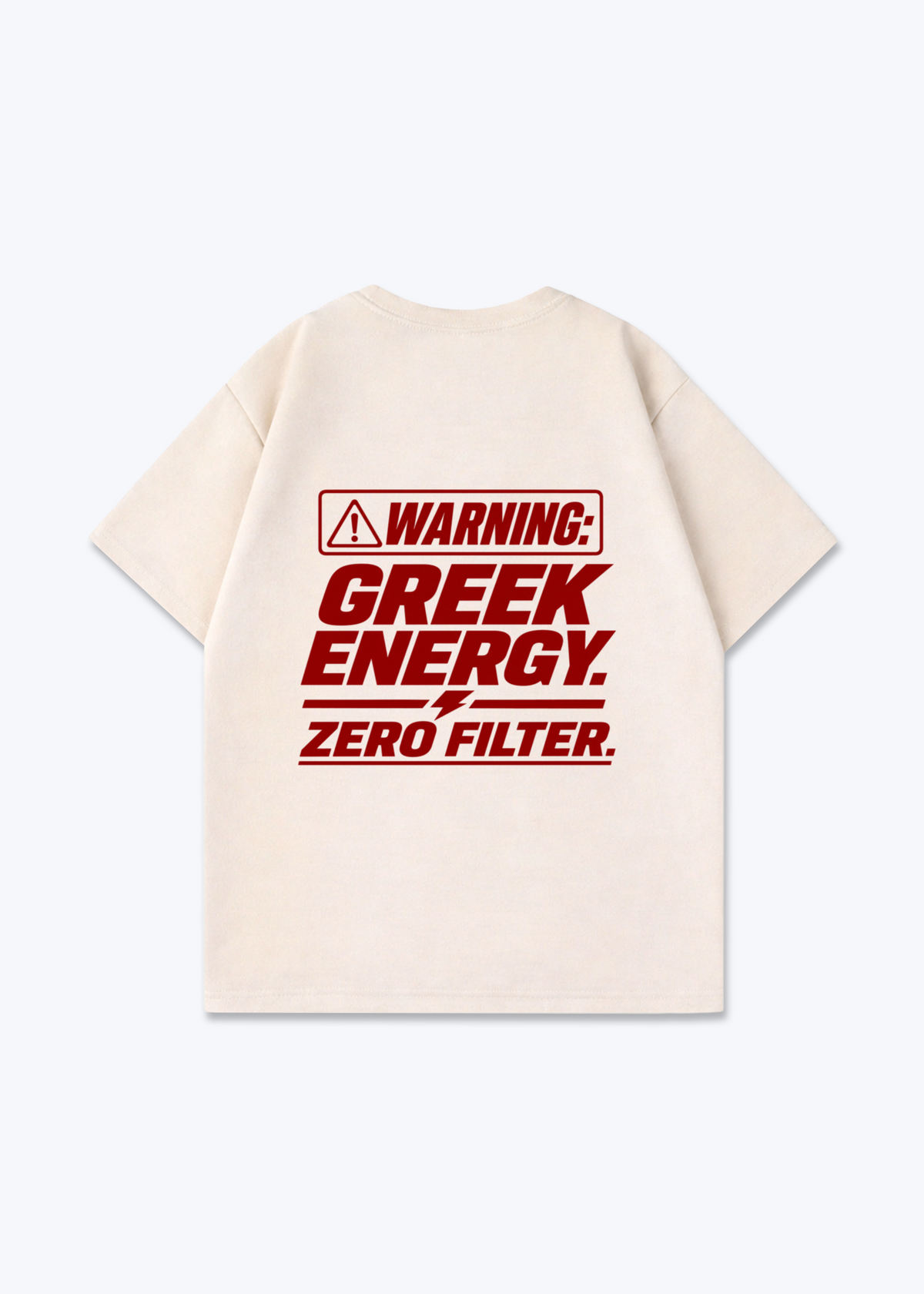 GREEK ENERGY OVERSIZED SHIRT - Beige Back (Designed)
