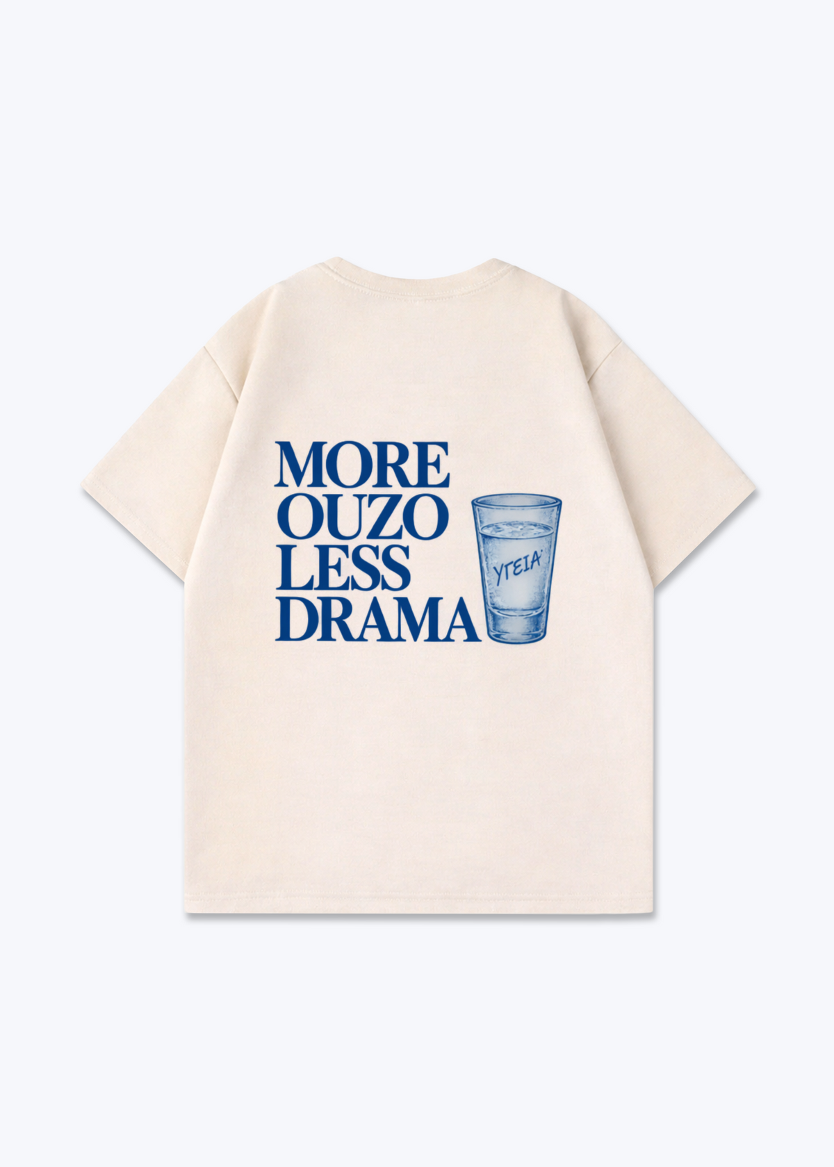 MORE OUZO OVERSIZED SHIRT - Beige Back (Designed)